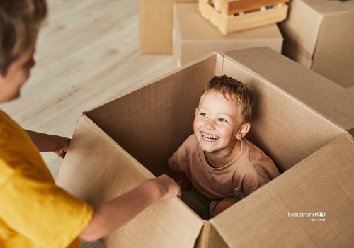 playing in a box is just one 55 ideas we have for easy indoor play for kids.