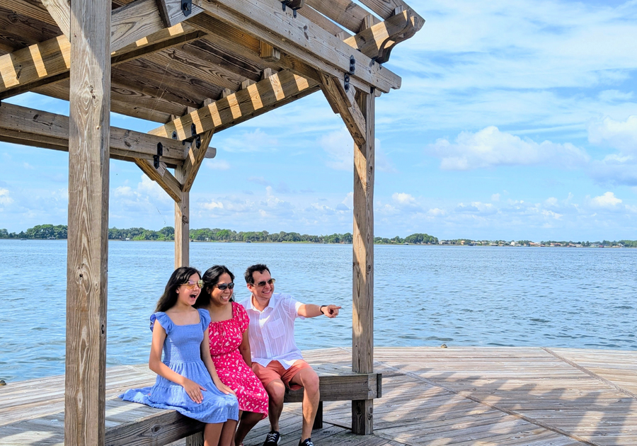 Family enjoying attractions in Central Florida